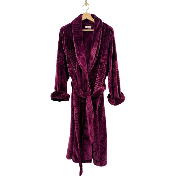 Natori Plum Fleece Long Cozy Robe - Picture 1 of 5
